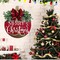 Merry Christmas Wreath Hanging Sign for Front Door, Wooden Welcome Wreaths Sign with Bow for Holiday Rustic Farmhouse Outdoor Wall Window Decor (Merry Christmas)
